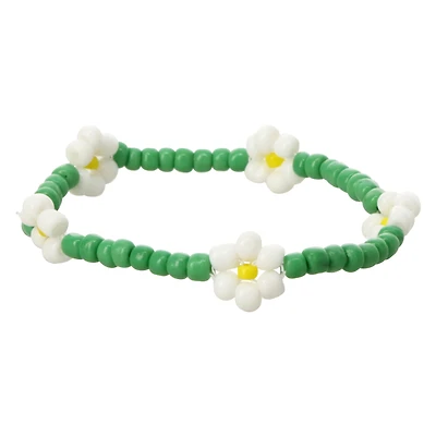 seed bead & daisy bracelet