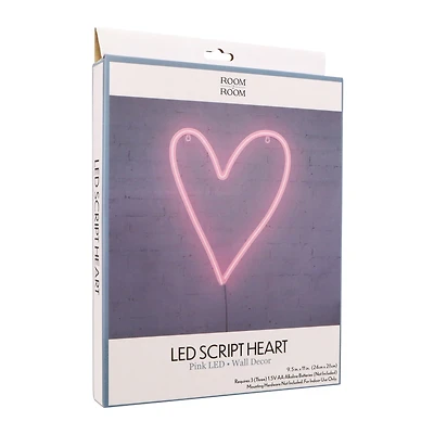 Pink Heart LED Neon Light 9.5in x 11.5in