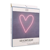Pink Heart LED Neon Light 9.5in x 11.5in