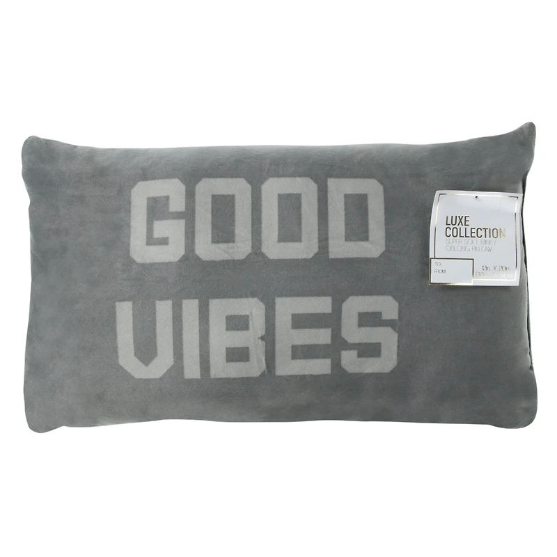 'good vibes' lumbar pillow 20in x 12in