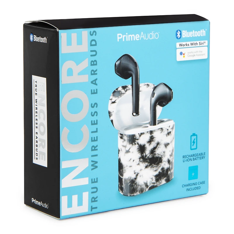 bluetooth® earbuds with mic & printed case