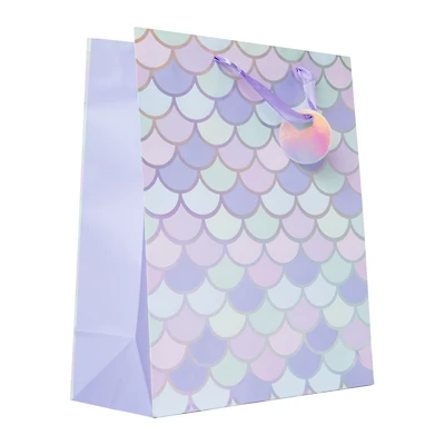 large mermaid birthday gift bag 10in x 12in
