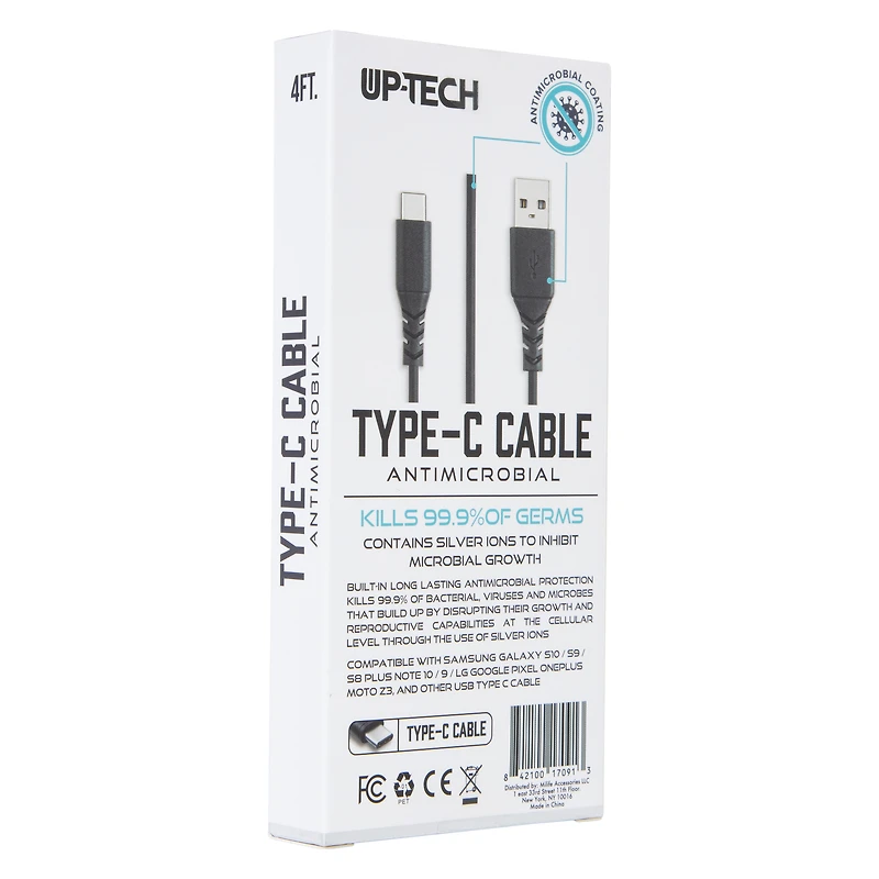 4ft Antimicrobial USB-C Cable
