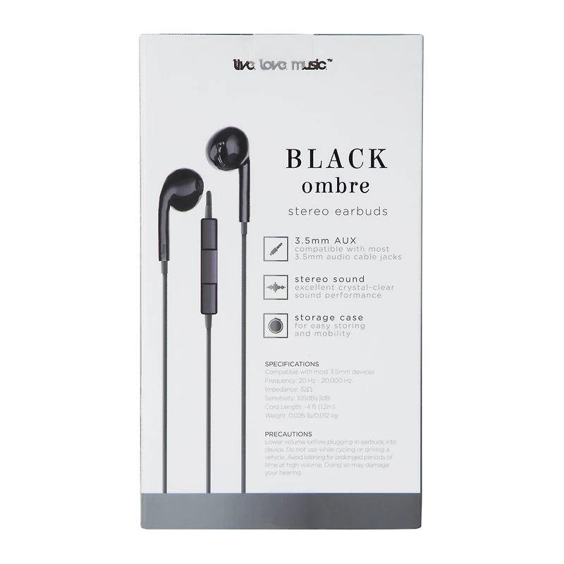 metallic ombre wired stereo earbuds