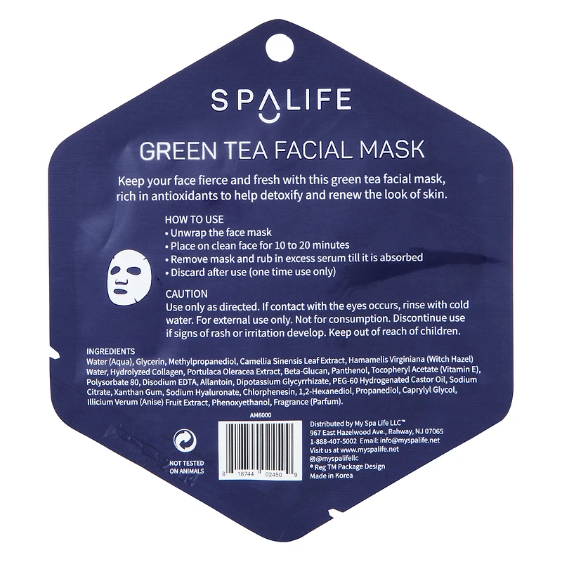 detox green tea facial sheet mask