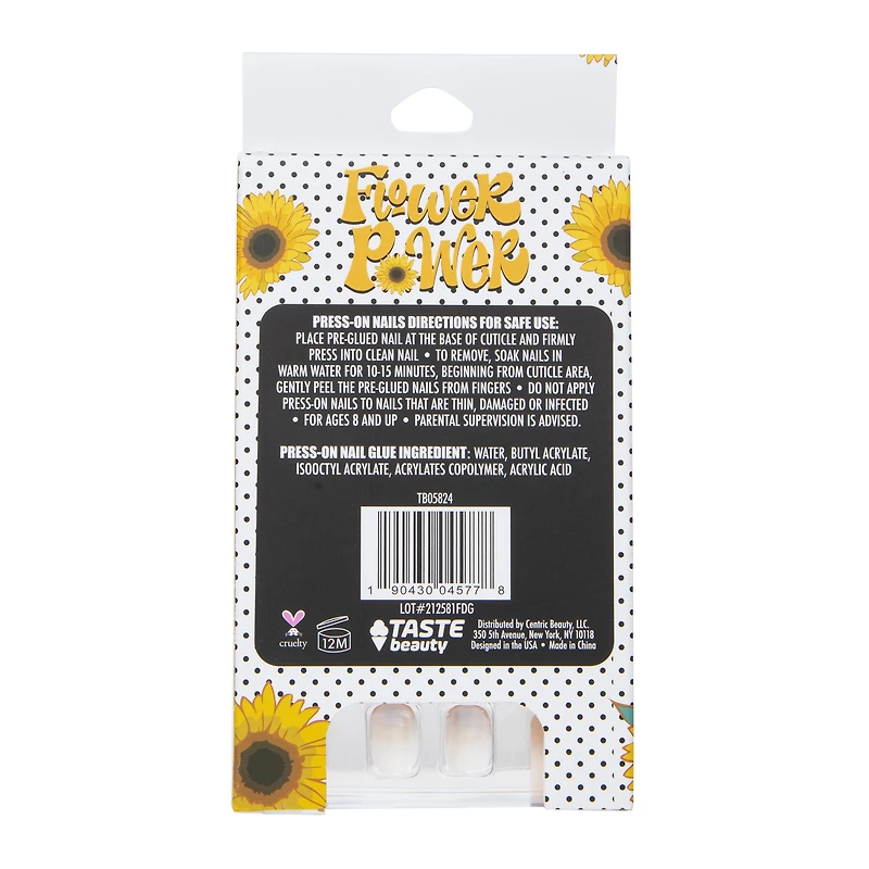 flower power press-on nails 18-piece set