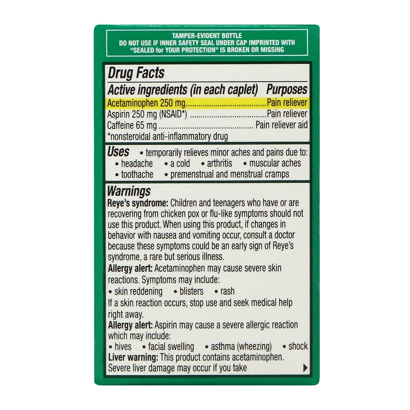 excedrin extra strength pain reliever - 24 caplets