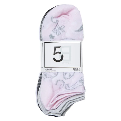 low-cut ankle socks 10-pack - pastel paisley