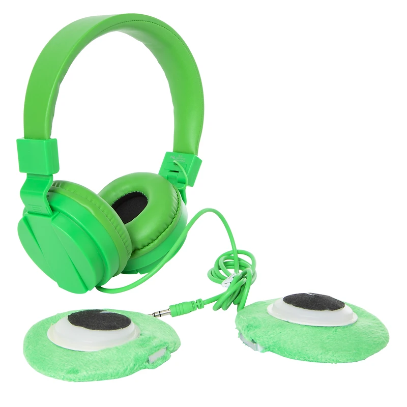 light-up bunny ears kid-safe wired headphones