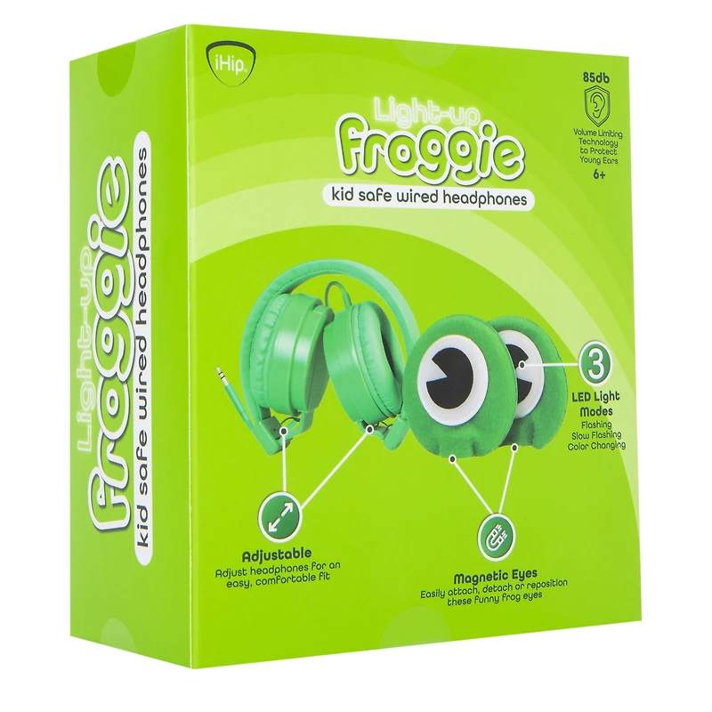 light-up bunny ears kid-safe wired headphones