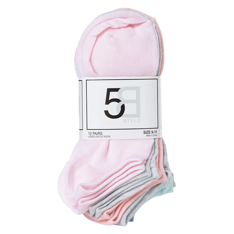 ladies pastel low-cut socks 10-pack