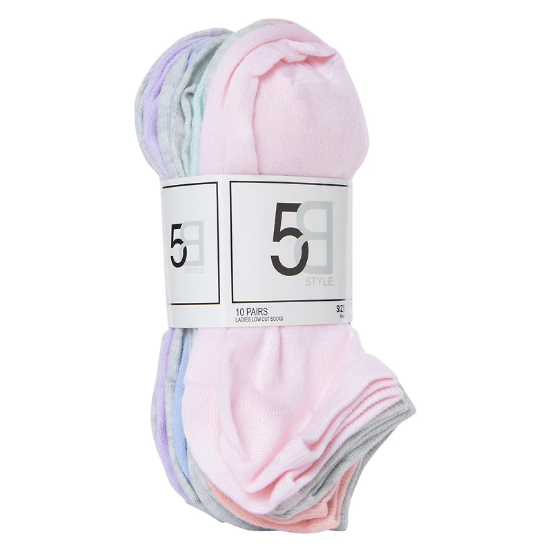 ladies pastel low-cut socks 10-pack