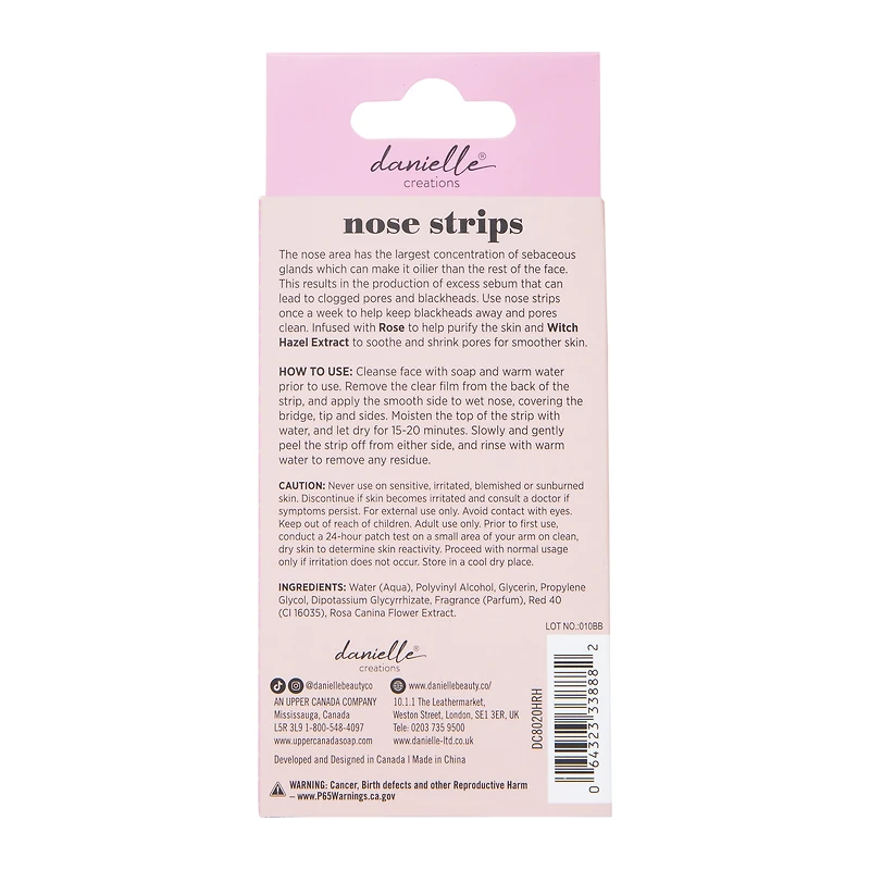 danielle creations® witch hazel & rose nose strips 8-pack
