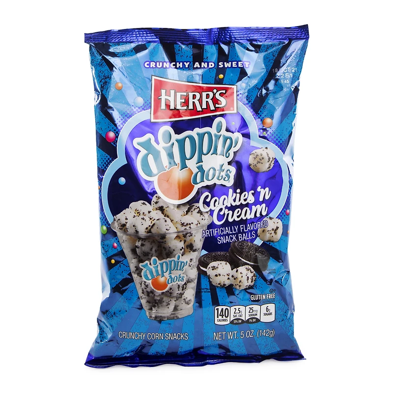 herr's® dippin' dots® cookies 'n cream snack balls 5 oz bag
