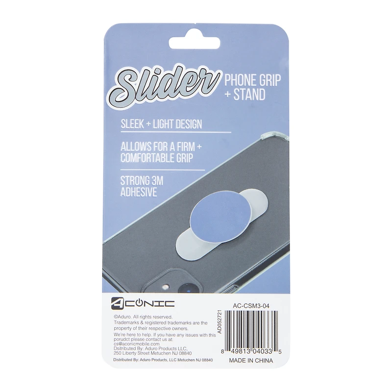 slider collapsible grip & stand for smartphones