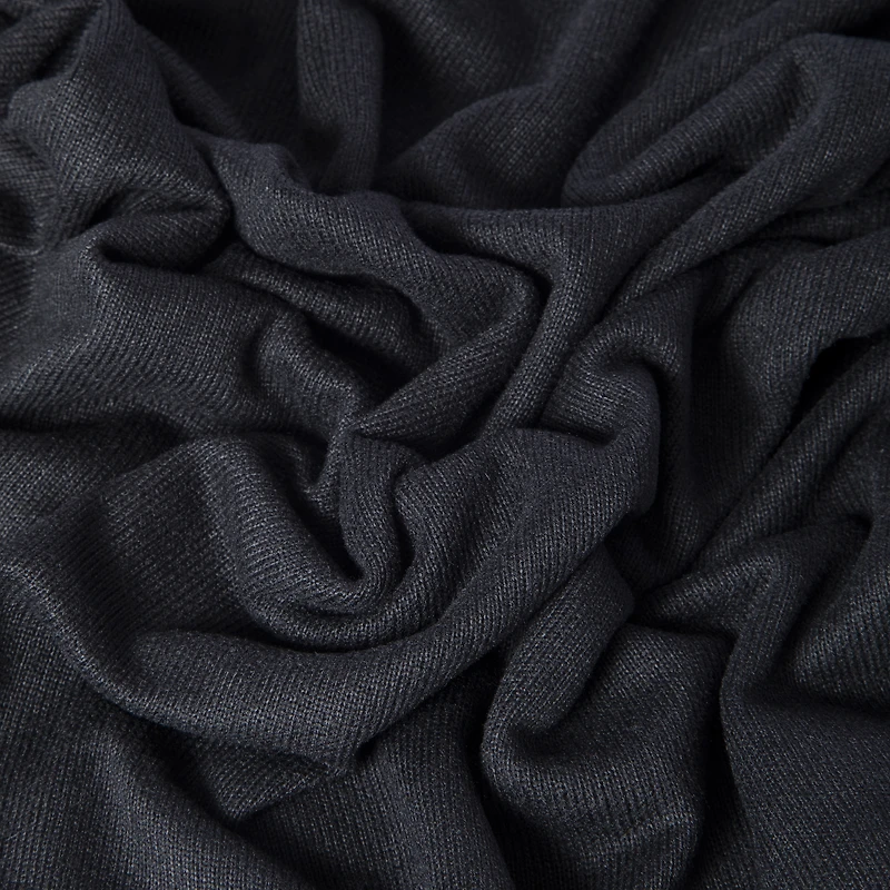 juniors black flowy cropped long-sleeve tee