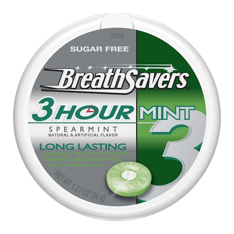 sugar free breath savers® 3 hour mint, spearmint 1.27oz