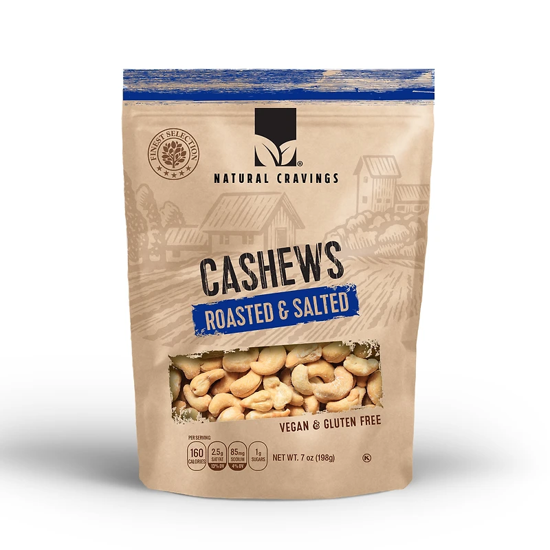 natural cravings® cashews, roasted & salted 7oz