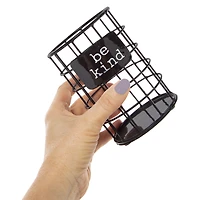 'be kind' wire makeup brush holder 3.5 x 5in