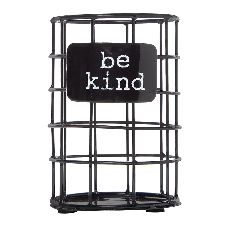 'be kind' wire makeup brush holder 3.5 x 5in