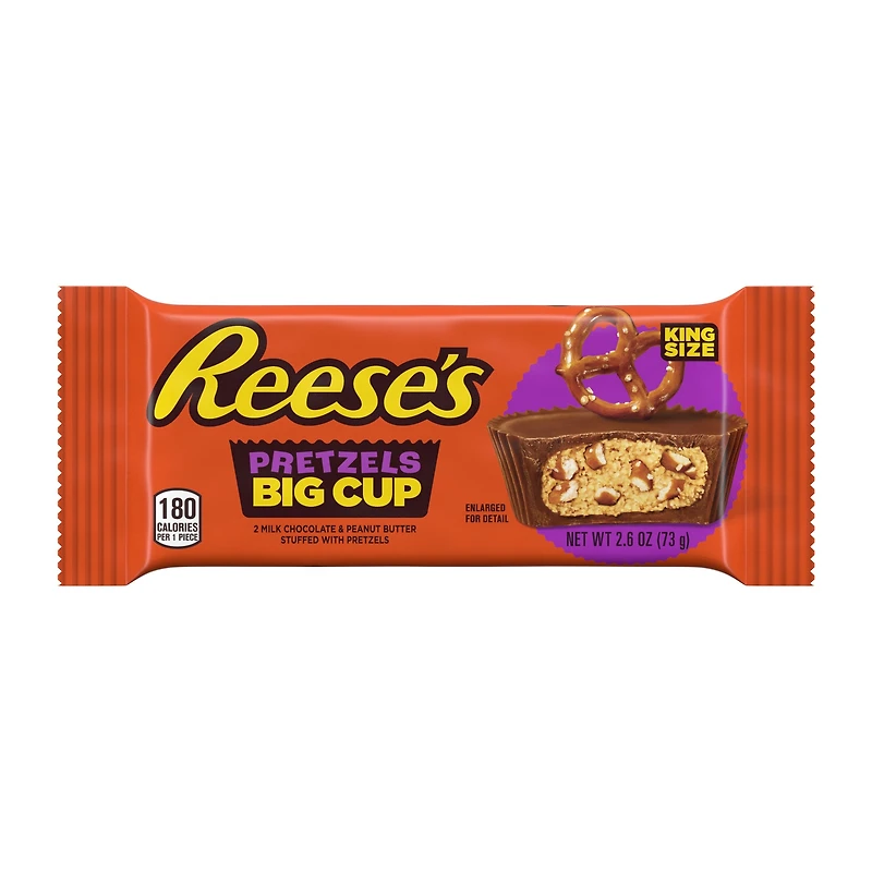 reese's pretzels big cup king size 2.6oz