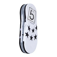 no-show sneaker liner socks 5-pack - black & white stars