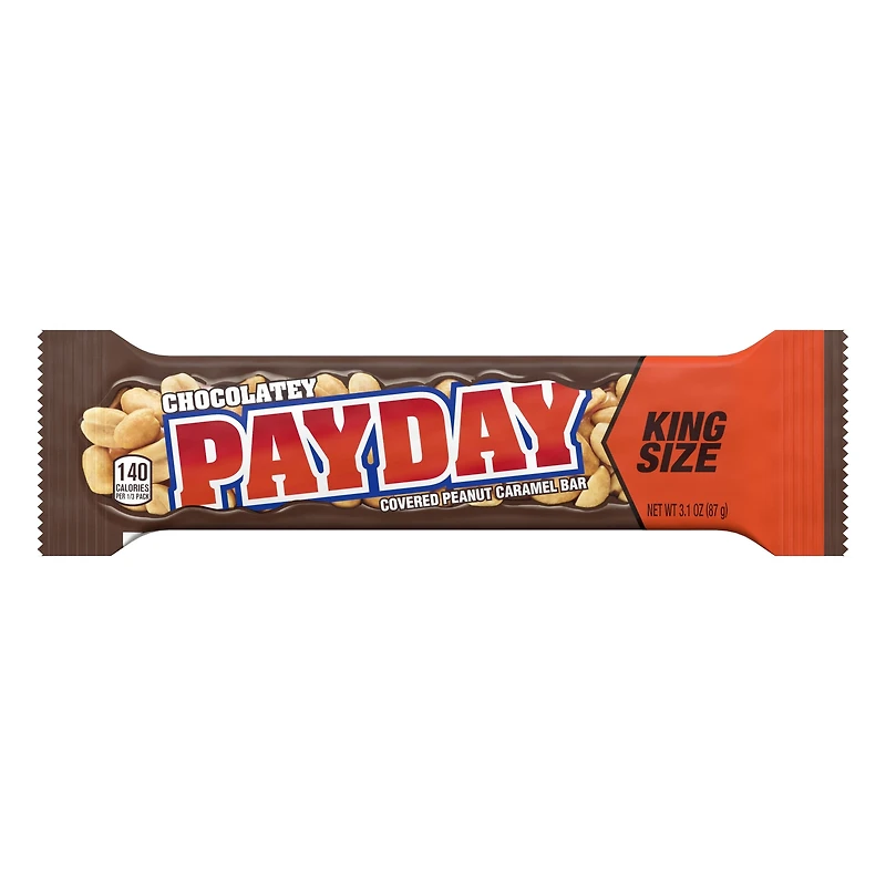 payday chocolatey covered peanut & caramel king size candy bar