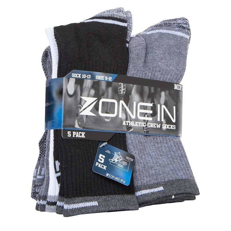 Mens Athletic Crew Socks 5-Pack