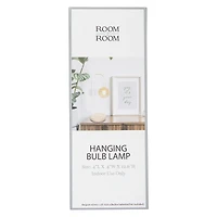 hanging bulb lamp with wooden base 12.6in