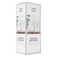 hanging bulb lamp with wooden base 12.6in