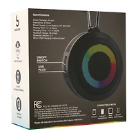 water-resistant LED bluetooth travel speaker with clip