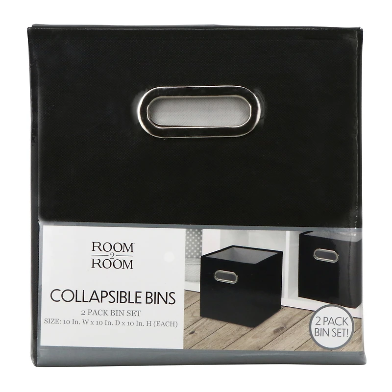 2-pack collapsible storage bins 10in x