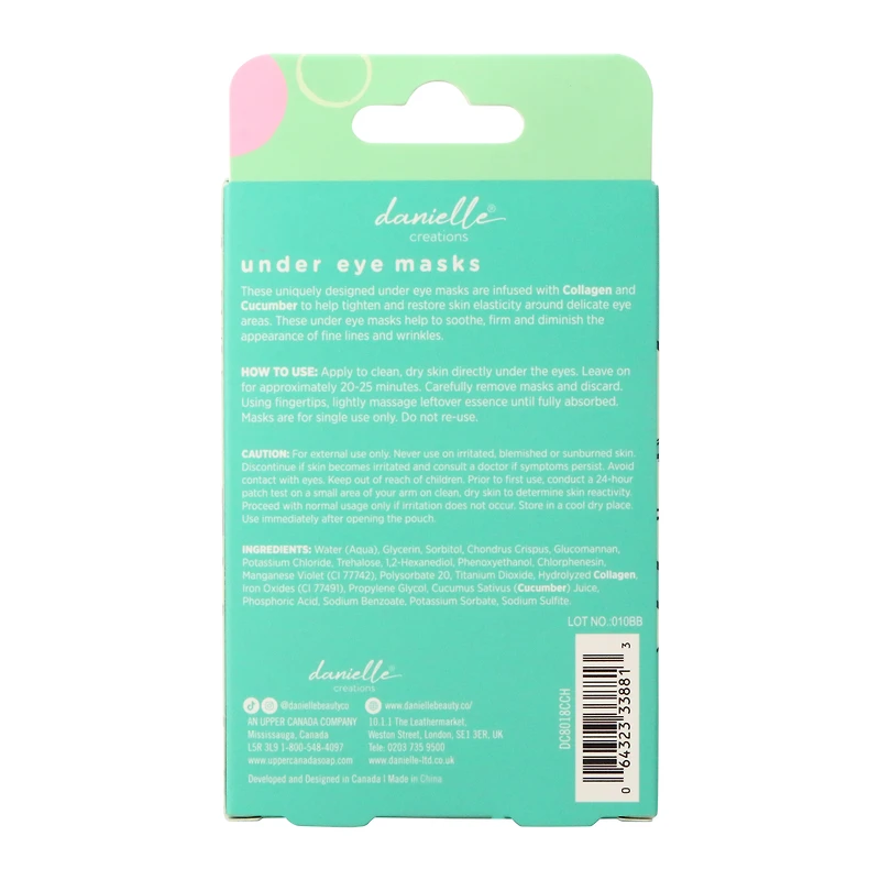 hydrogel under-eye masks, collagen + cucumber