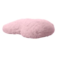 faux fur heart pillow 16in
