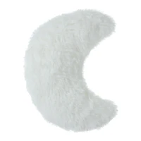faux fur crescent moon pillow 16in