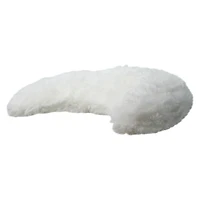 faux fur crescent moon pillow 16in