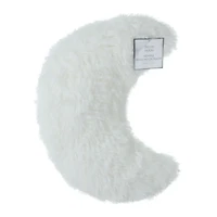 faux fur crescent moon pillow 16in