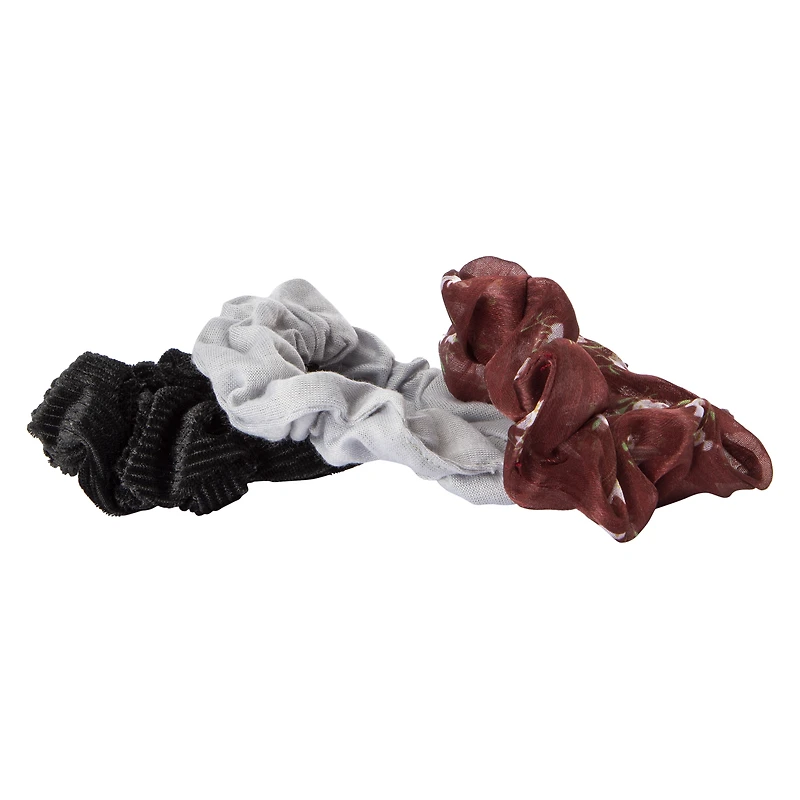 textured scrunchies 3-pack