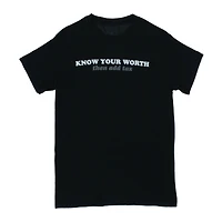 know your worth' graphic tee