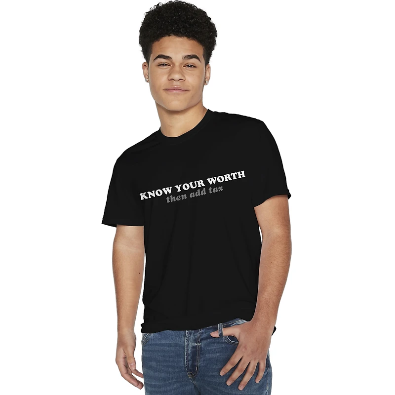 know your worth' graphic tee