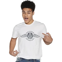 'born to be free' skull graphic tee