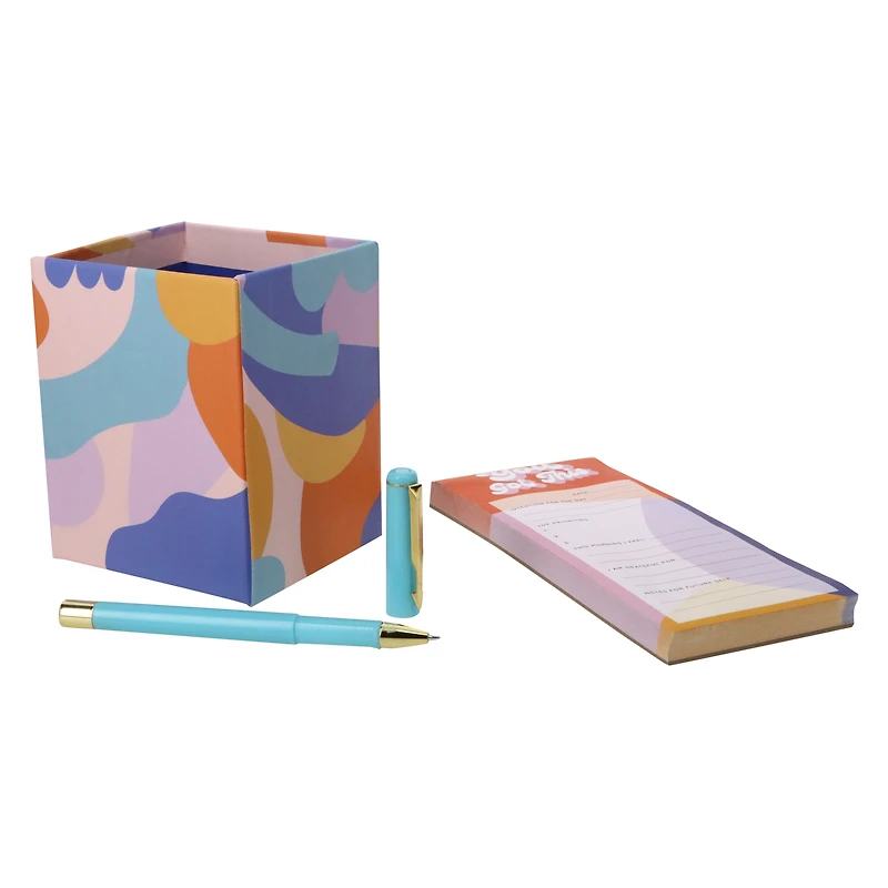 'you got this' pencil cup, notepad & pen set