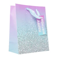 ombre glitter sparkle medium gift bag 9in x 7in