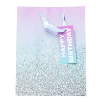 ombre glitter sparkle medium gift bag 9in x 7in