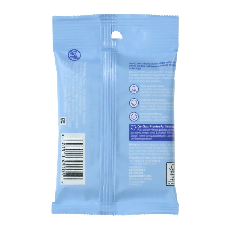neutrogena makeup remover cleansing towlettes 7-count travel pack