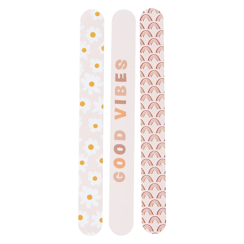 'good vibes' nail files 3-piece set