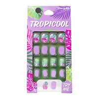 tropicool press-on nails 18-piece set
