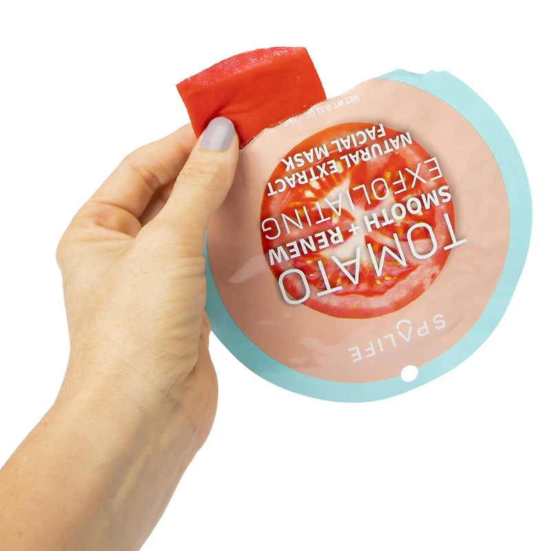 spa life™ tomato smooth & renew exfoliating sheet mask