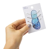 silver dolphin charm anklets set 3-count