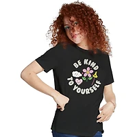 retro 'be kind to yourself' graphic tee